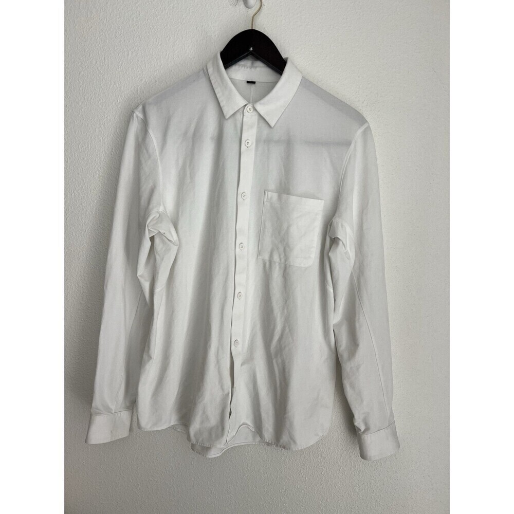 Lululemon Venture Shirt Mens White Classic Fit Long Sleeve Button Up XS Golf